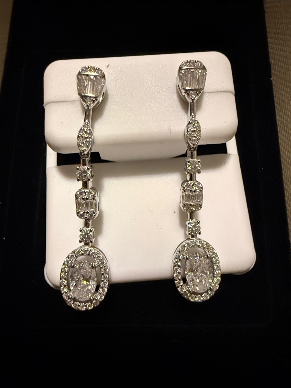 Elegant Sterling Silver 9.25 Moissanite Drop Earrings